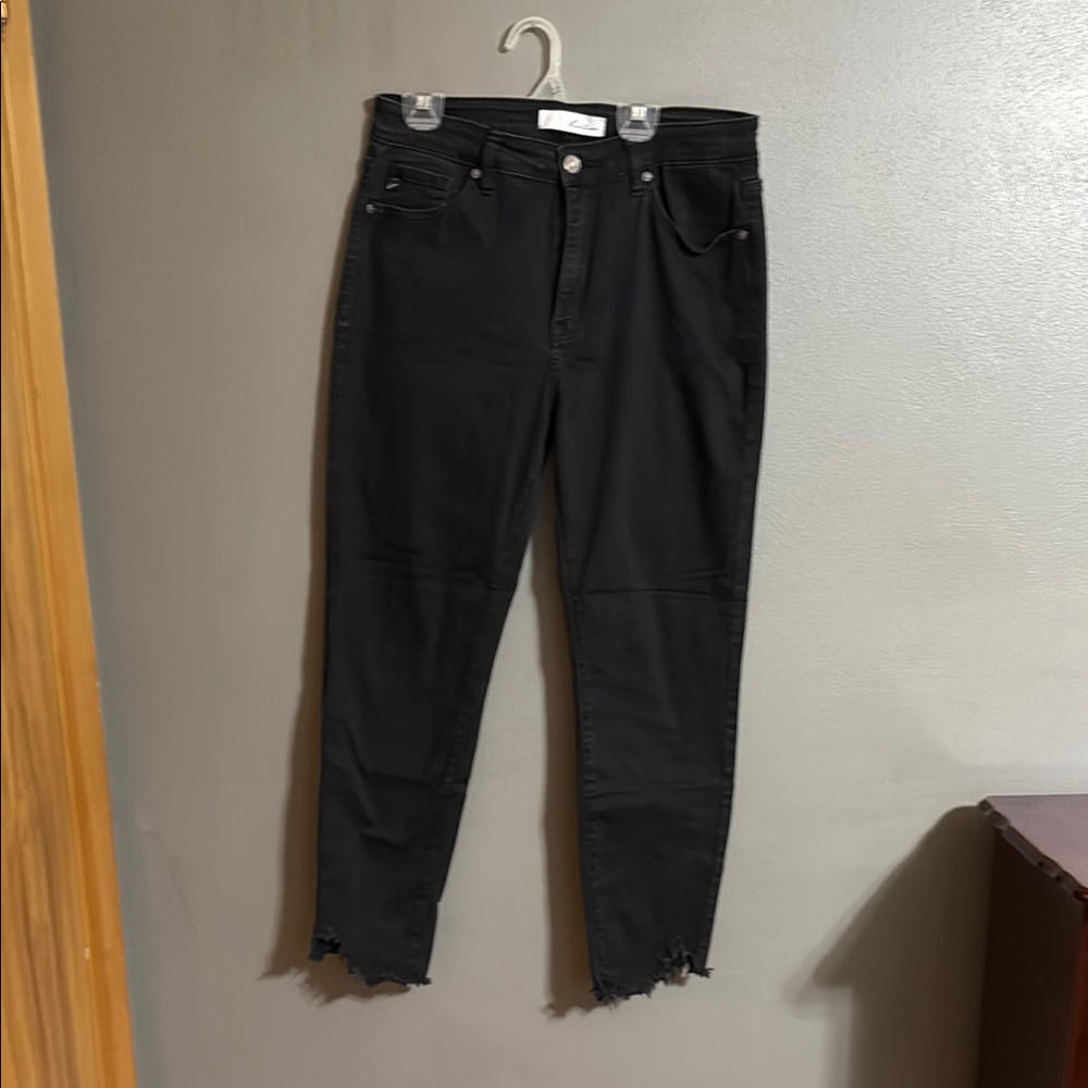 Black Distressed Hem Women's Jeans